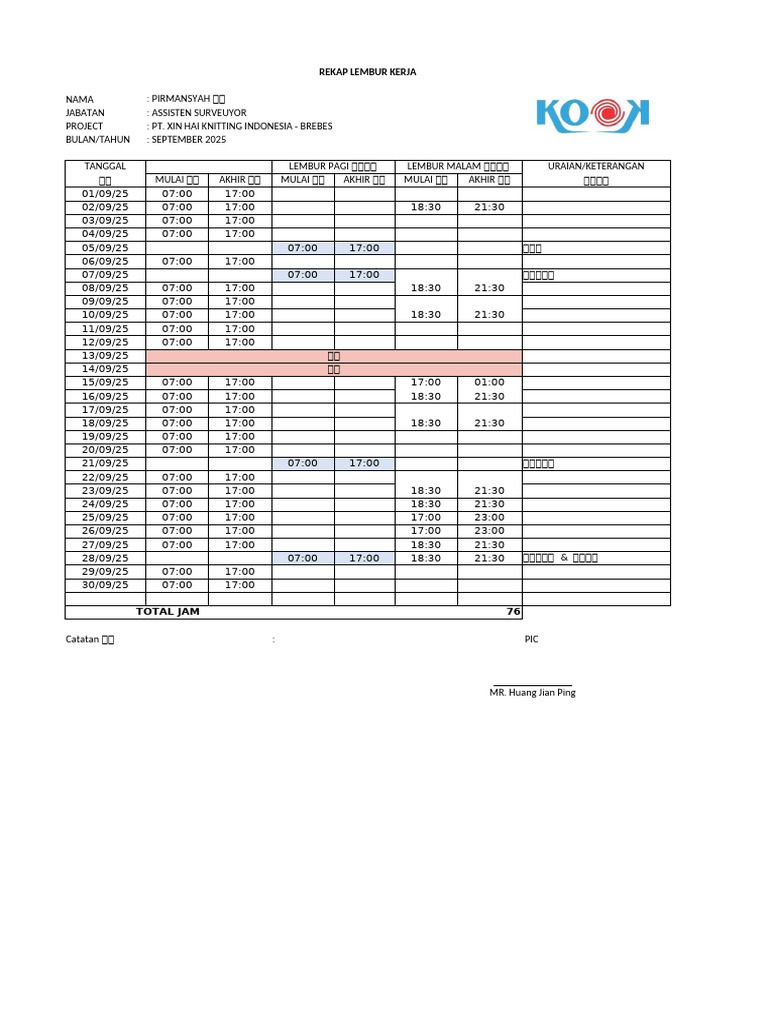Rekap Absen September | PDF