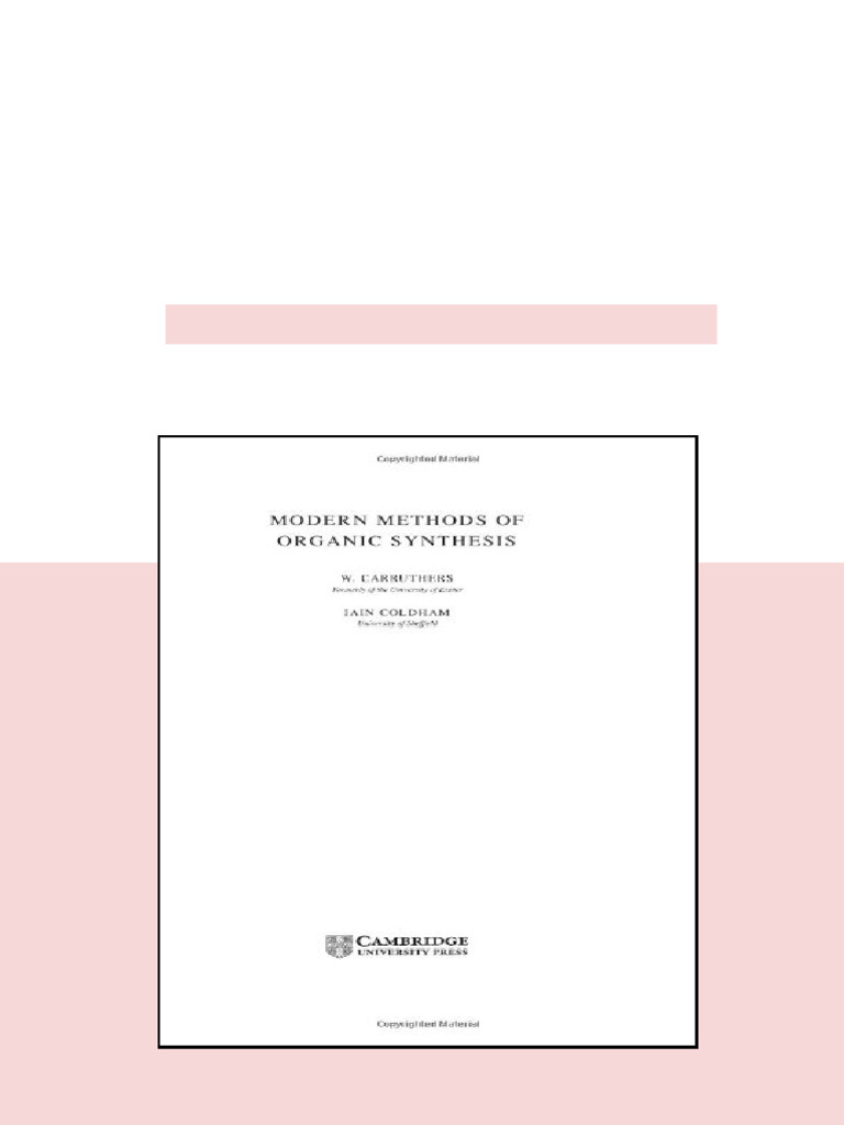Modern Methods of Organic Synthesis 4th Edition W. Carruthers - Ebook ...
