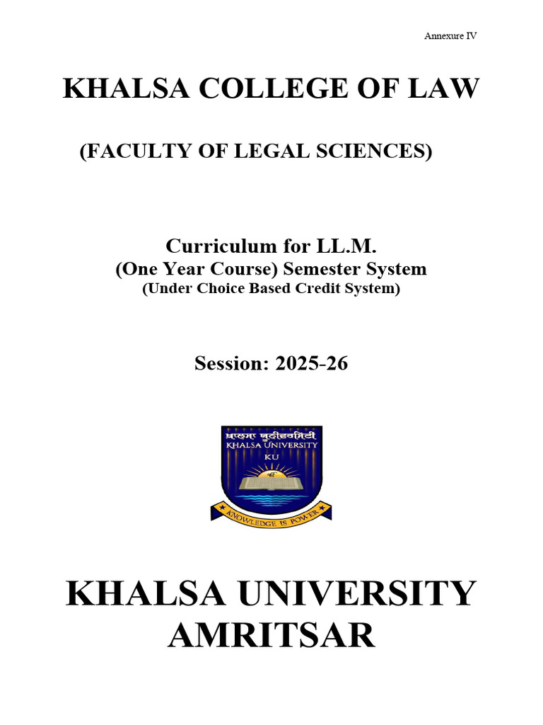 LL.M. Curriculum Overview for 2025-26 | PDF | Jurisprudence | Crime ...