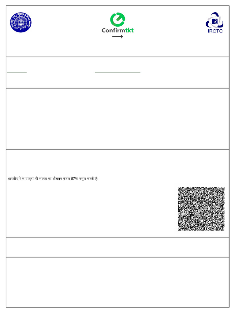 Electronic Reservation Slip (ERS) : Passenger Details | PDF | Identity ...