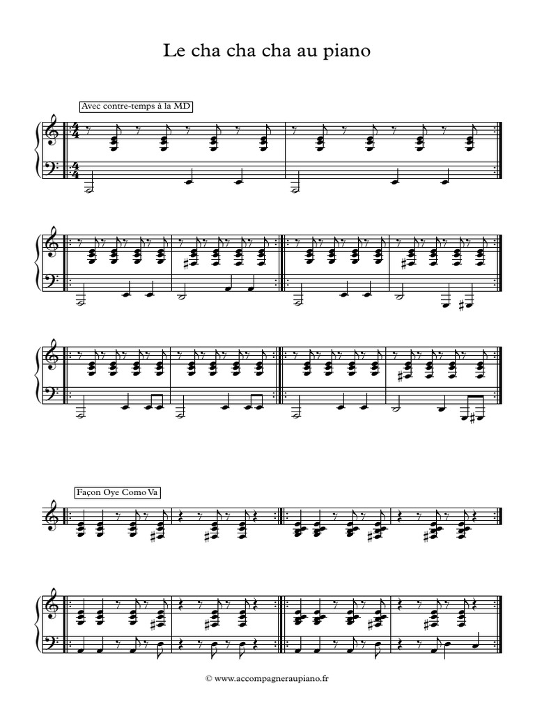 Cha Cha Cha au Piano : Guide Pratique | PDF