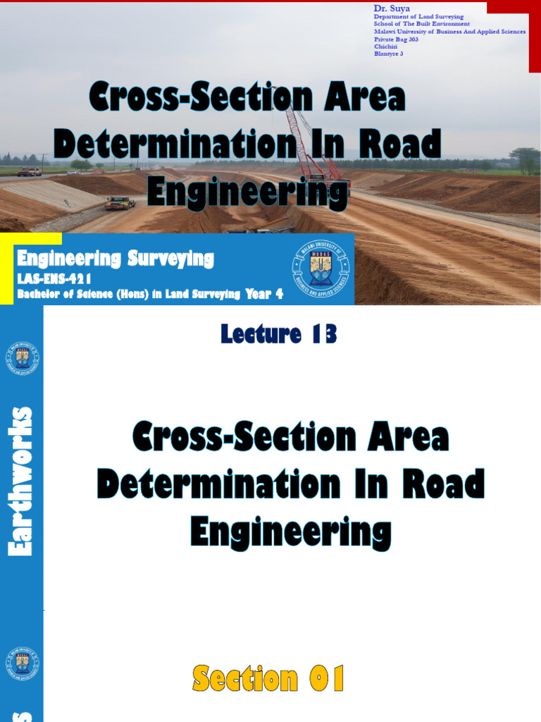 Cross-Section Area Calculation in Road Engineering | PDF | Area ...