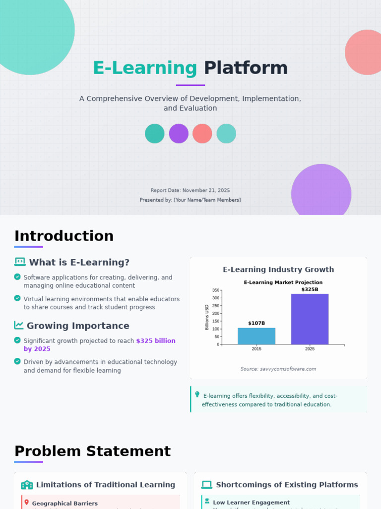 E-Learning Platform Development Overview | PDF | Educational Technology ...