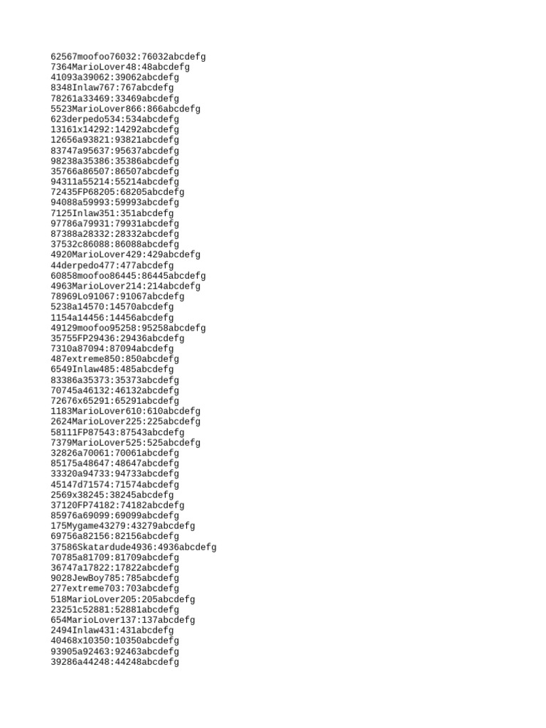 Unique User Identifiers List | PDF