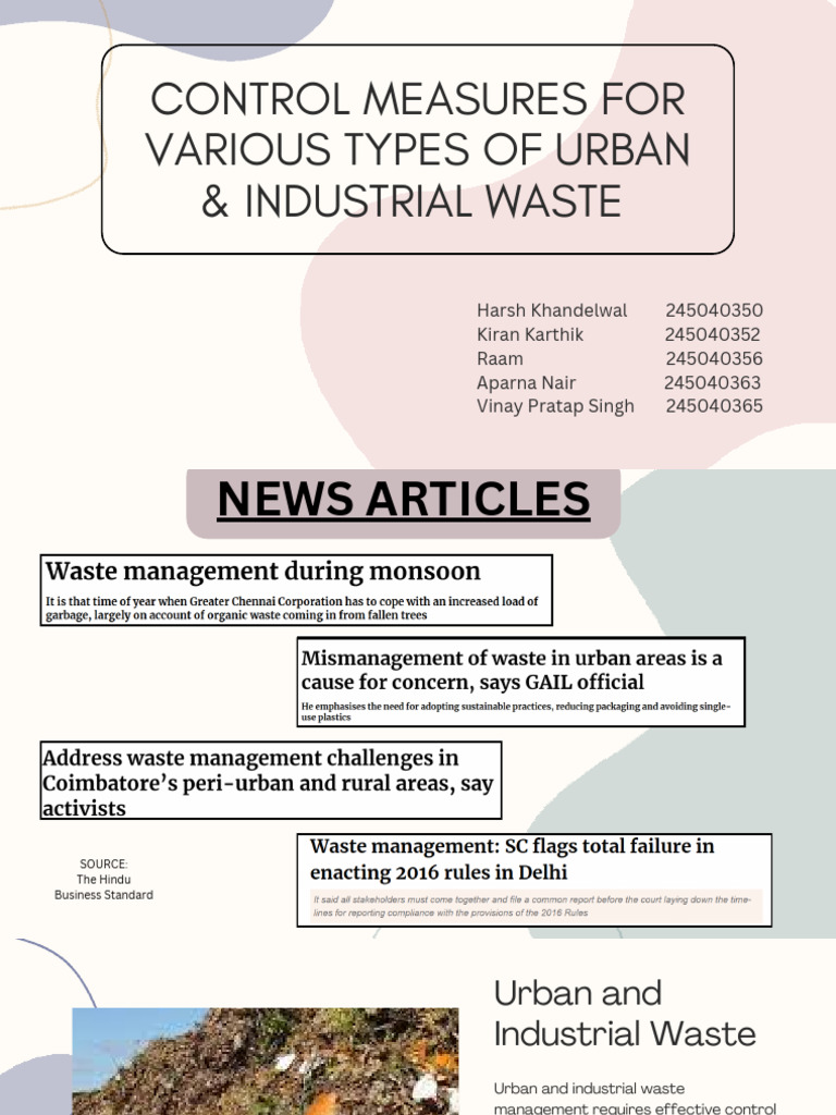 Urban and Industrial Waste Control Measures | PDF | Waste | Waste ...