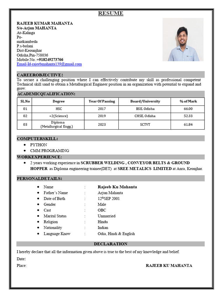 Rajeeb Ku Mahanta CV New | PDF