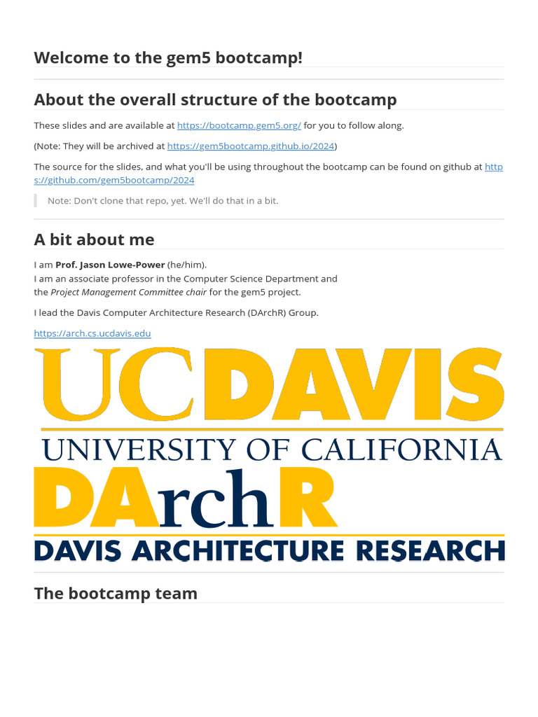gem5 Bootcamp Overview and Schedule | PDF | Cpu Cache | Simulation