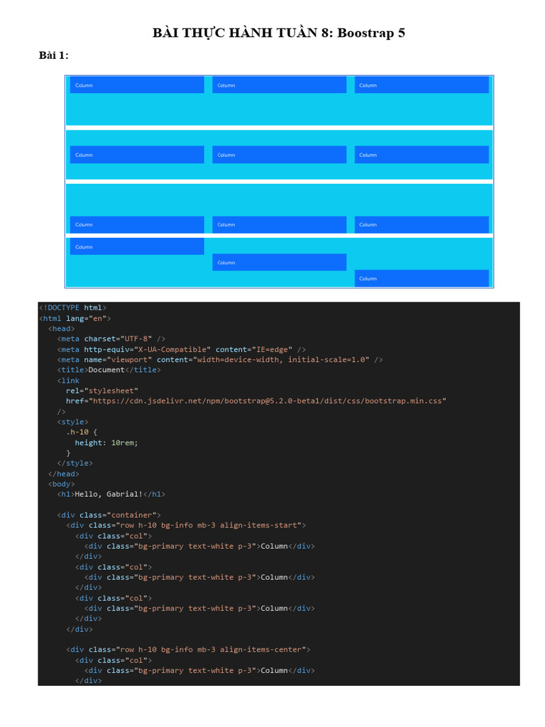 Bootstrap 5 Practice Exercises | PDF | World Wide Web | Internet & Web