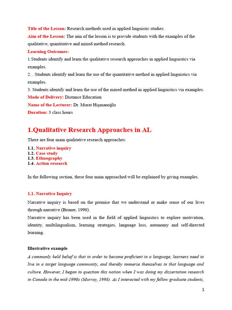 Research Methods in Applied Linguistics | PDF | Survey Methodology ...