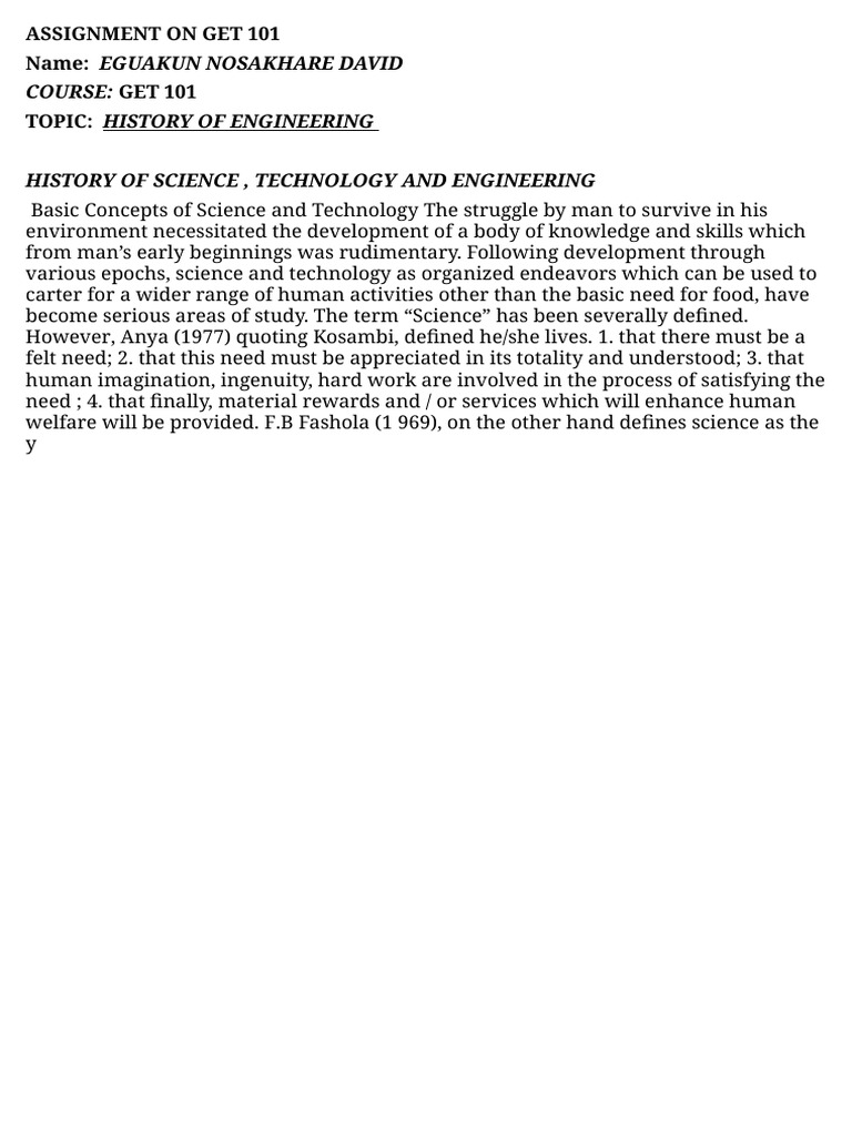 History of Engineering and Technology | PDF