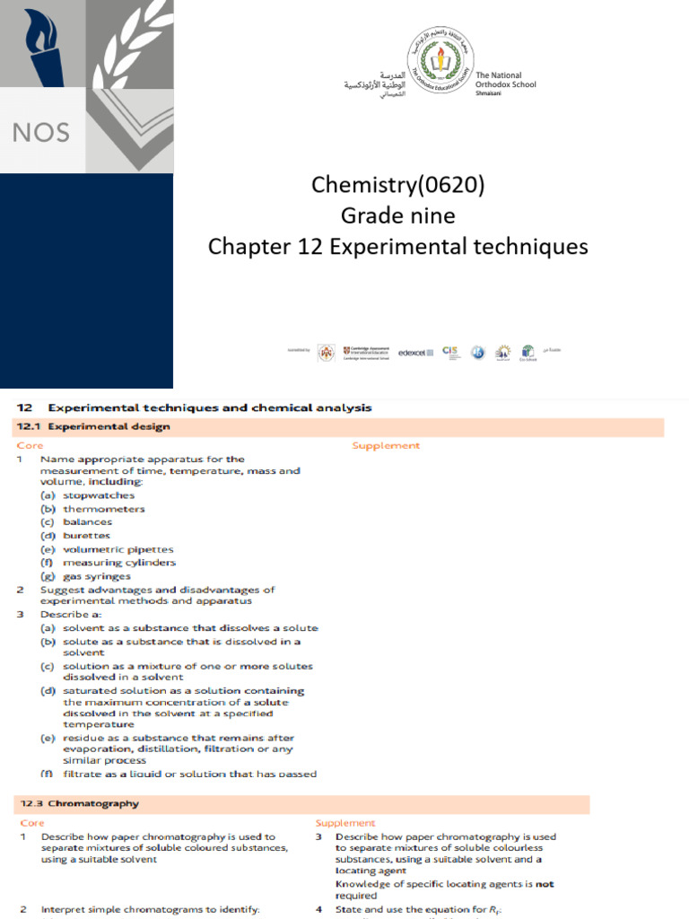 Experimental Techniques in Chemistry | PDF | Chemical Compounds ...