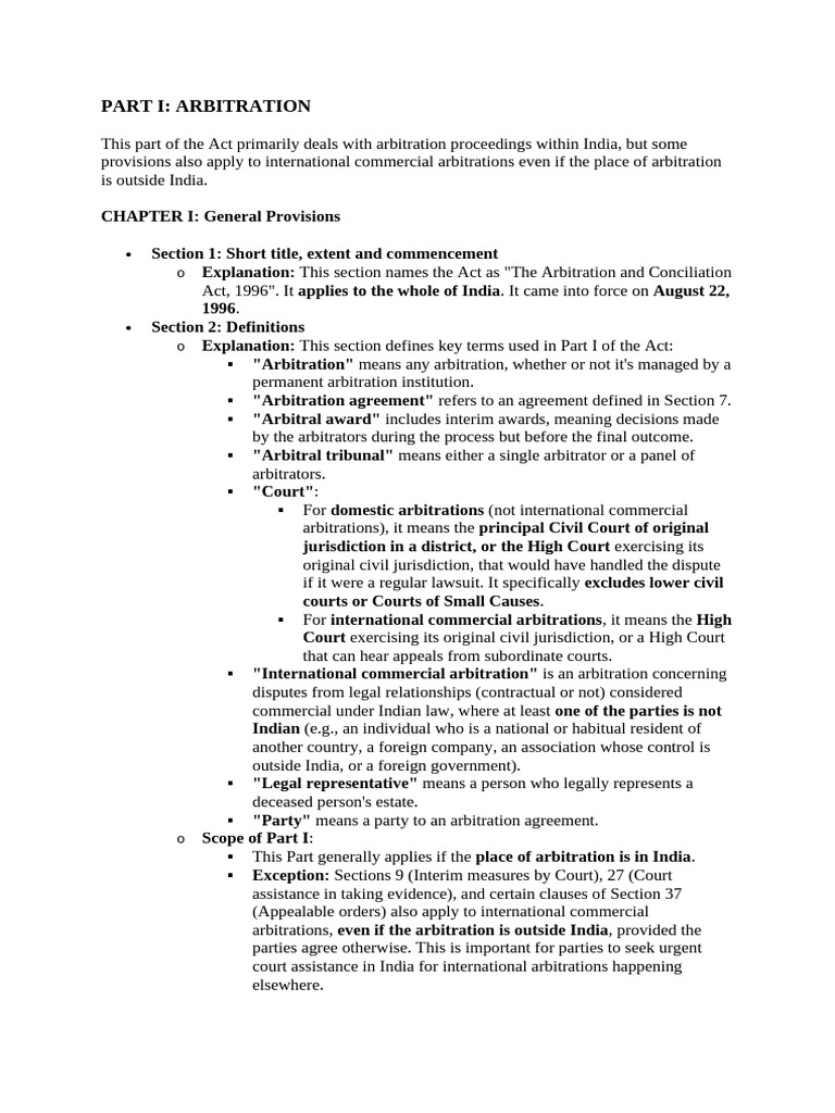 Overview of India's Arbitration Act | PDF | Arbitration | Arbitral Tribunal