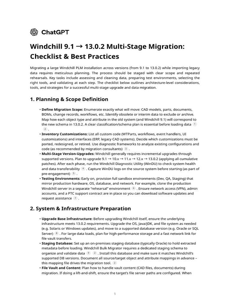 Windchill 9 to 13.0.2 Migration Guide | PDF | Databases | Metadata