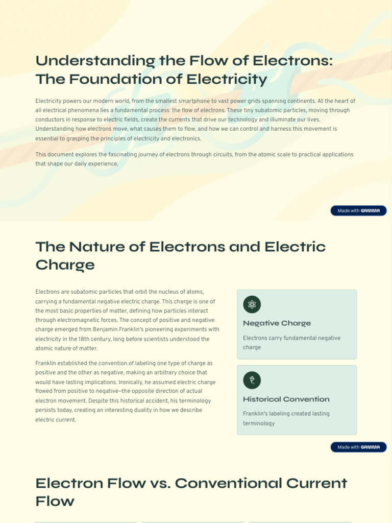 Electron Flow: Fundamentals of Electricity | PDF | Electric Current ...