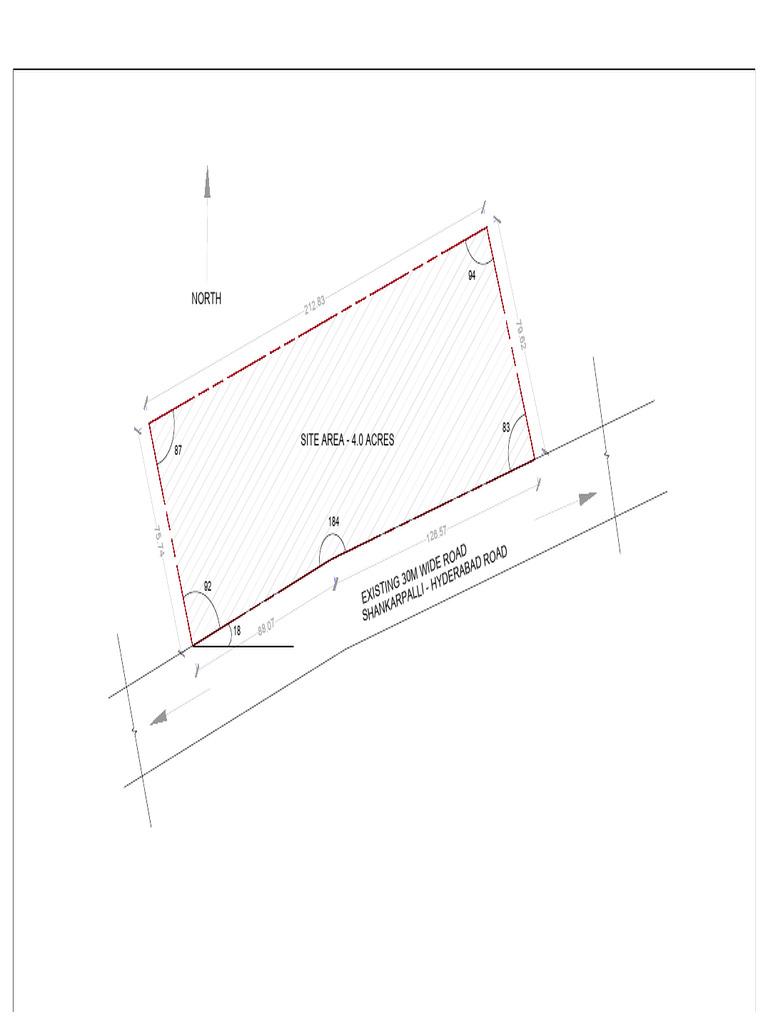 Site Area With Dimensions and Angles | PDF