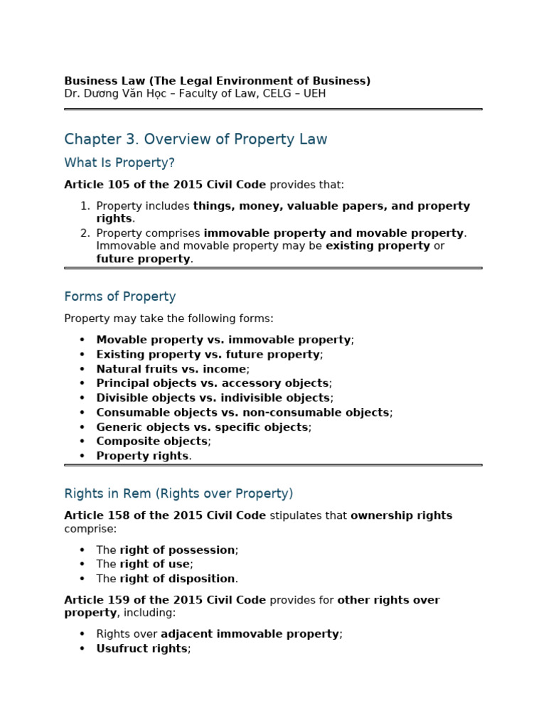 Overview of Property Law Essentials | PDF | Property | Ownership