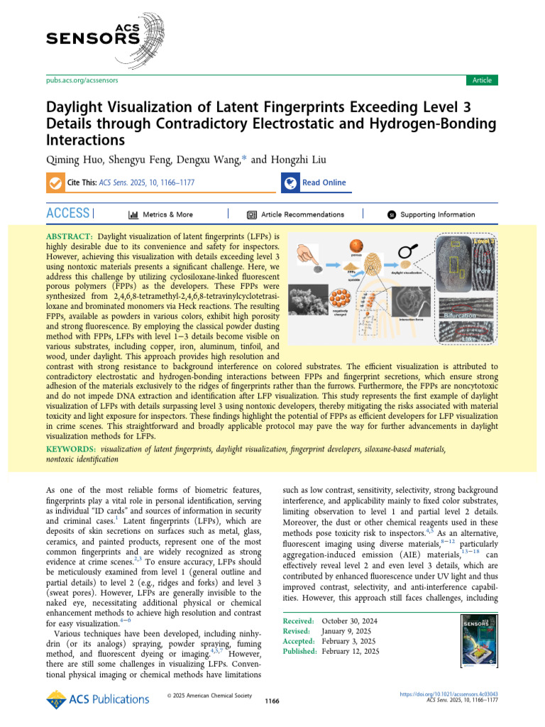 Daylight Visualization of Latent Fingerprints Exceeding Level 3 Details ...
