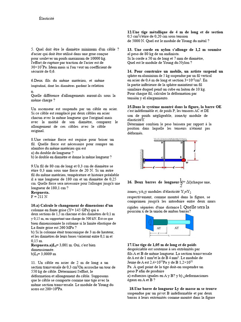 Calculs de déformation et élasticité des matériaux | PDF | Élasticité ...