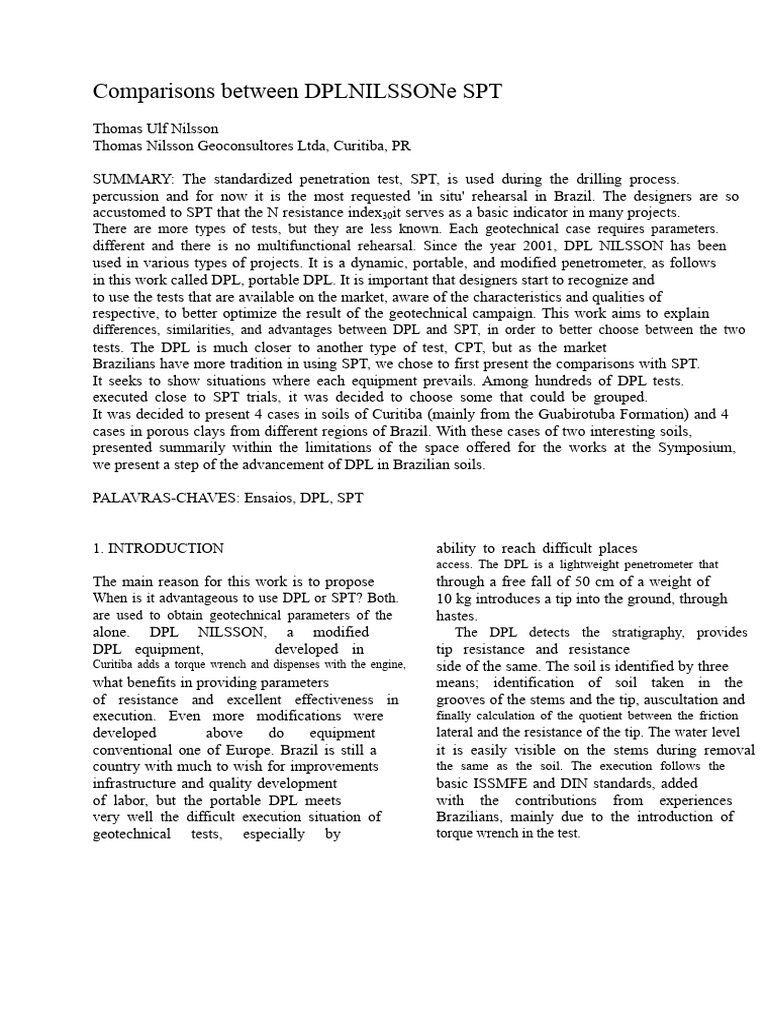 DPL vs SPT: Geotechnical Test Comparison | PDF | Silt | Natural Materials