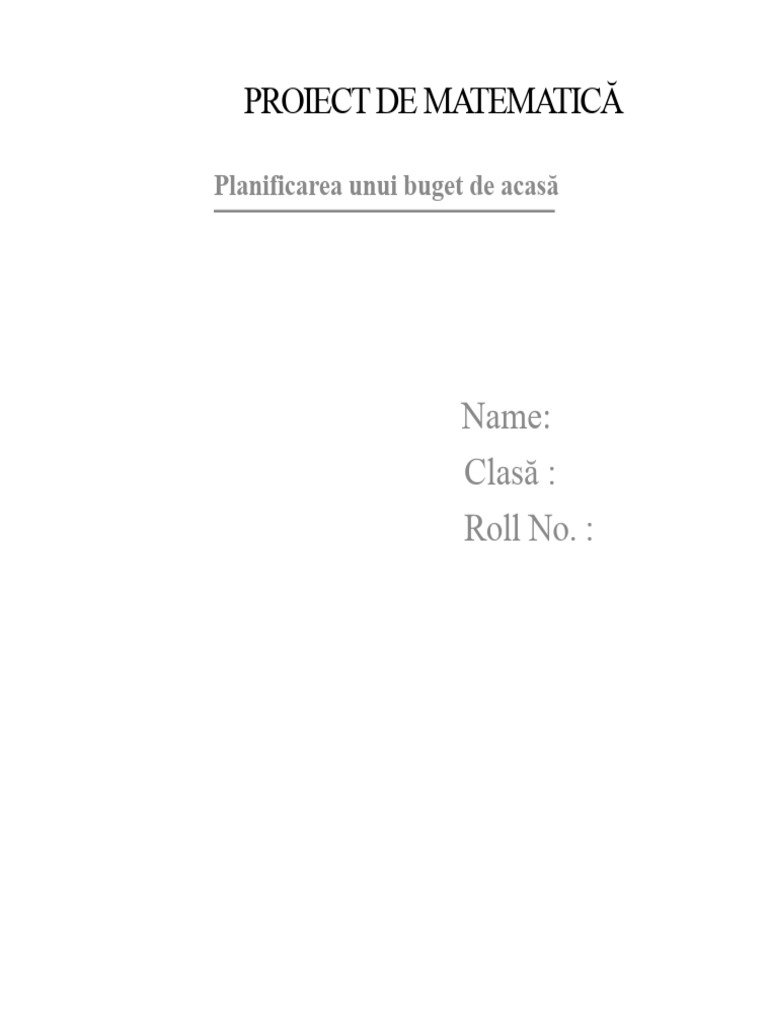 Proiect de Matematică | PDF