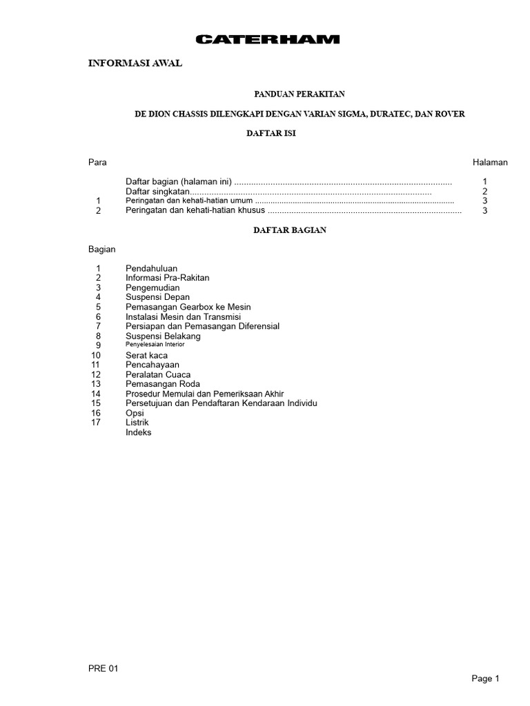Panduan Perakitan De Dion Chassis | PDF