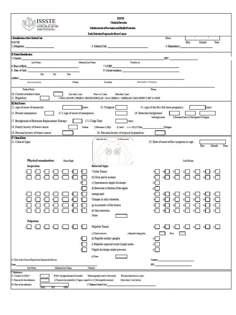 Breast Cancer Early Detection Form | PDF | Breast Cancer | Hormone ...
