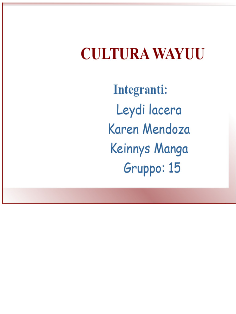 Cultura Wayuu | PDF