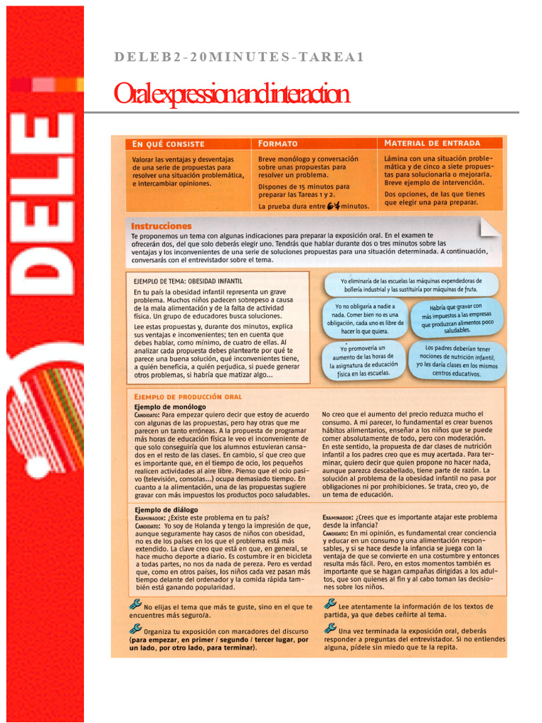 DELF B2 Oral Expression Tasks | PDF
