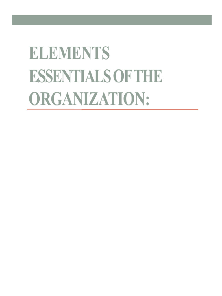 Key Elements of Organizational Structure | PDF | Competitive Advantage ...