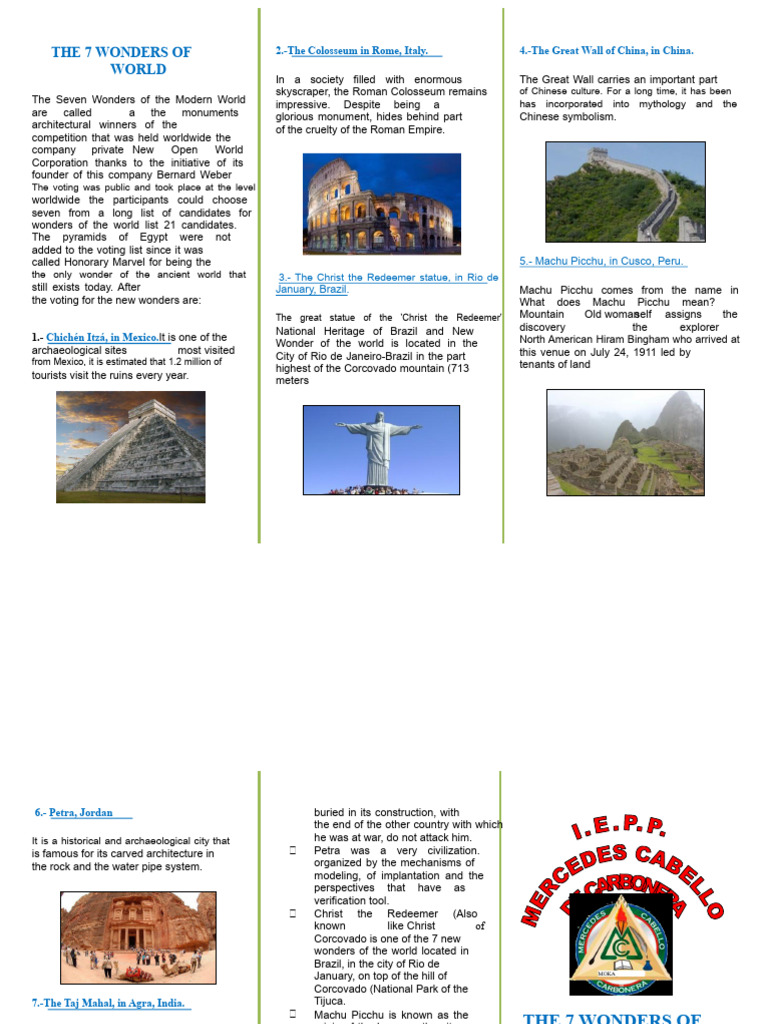 Triptych - The 7 Wonders of The World | PDF