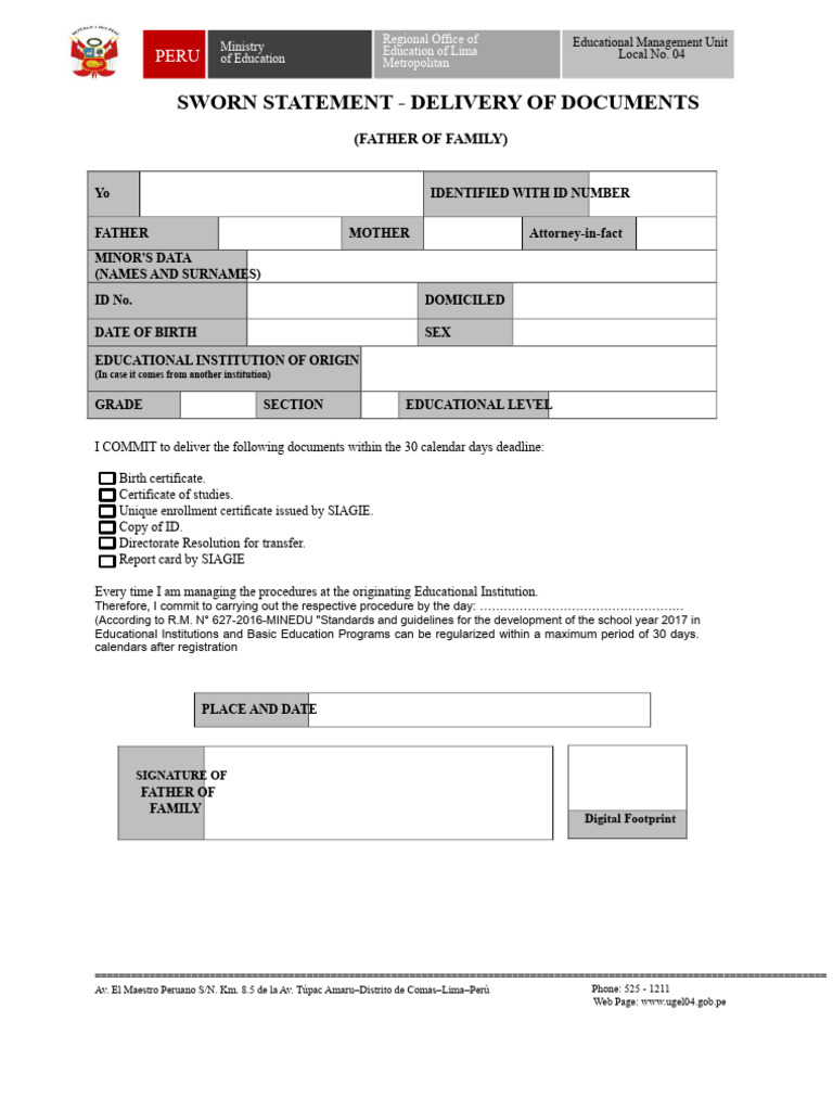 Sworn Statement for Document Delivery | PDF