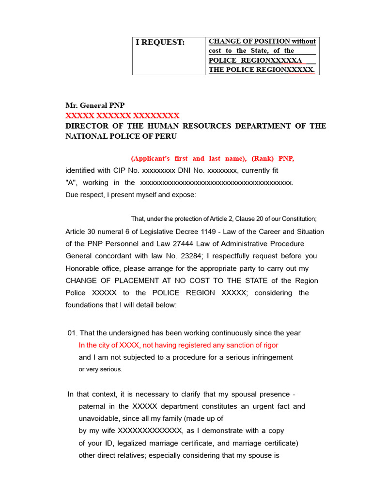 Request for Police Region Transfer | PDF | Justice | Crime & Violence