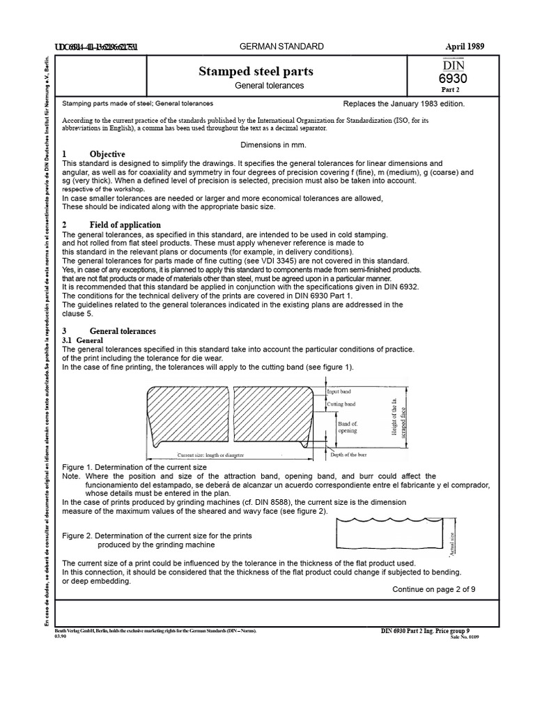 General Tolerances for Stamped Steel Parts | PDF | Engineering ...