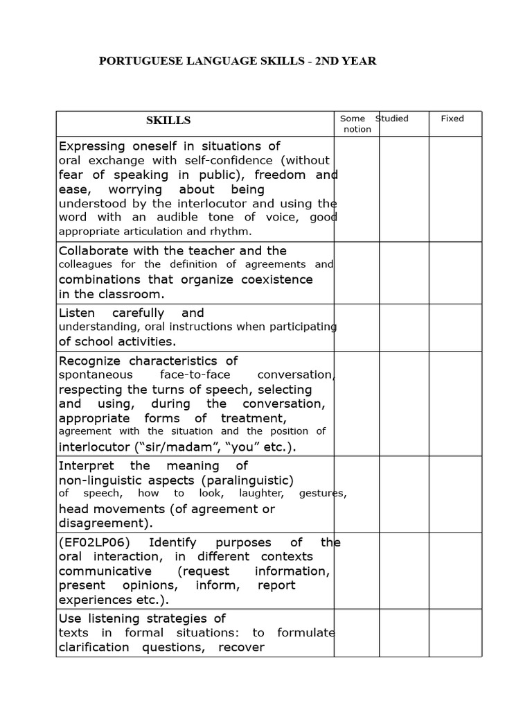 2nd Year Portuguese Language Skills | PDF | Syllable | Poetry