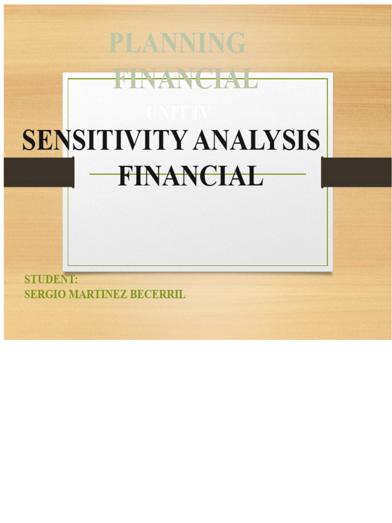 Sensitivity Analysis in Financial Planning | PDF | Risk | Uncertainty