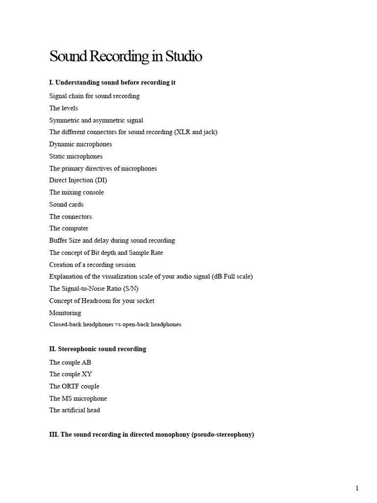 Studio Sound Recording Essentials | PDF | Microphone | Sampling (Signal ...