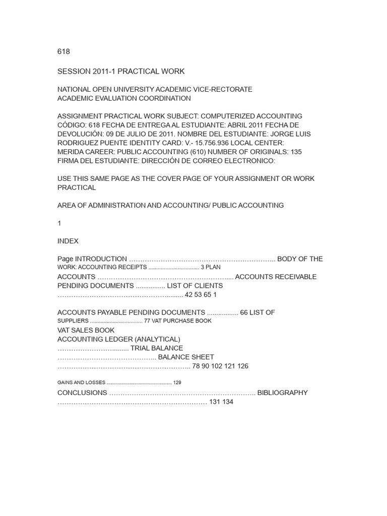 Computerized Accounting Practical Work | PDF | Receipt | Invoice