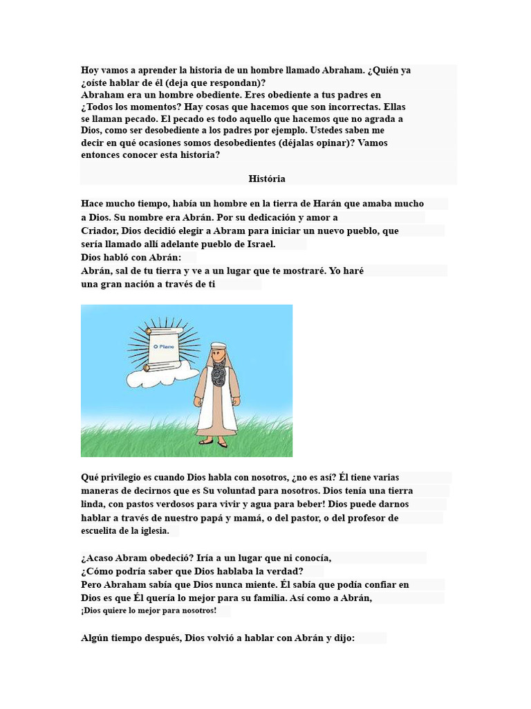 Historia de Abraham: Fe y Obediencia | PDF | Abrahán | Sarah