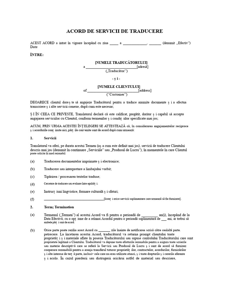 Acord de Traducere | PDF