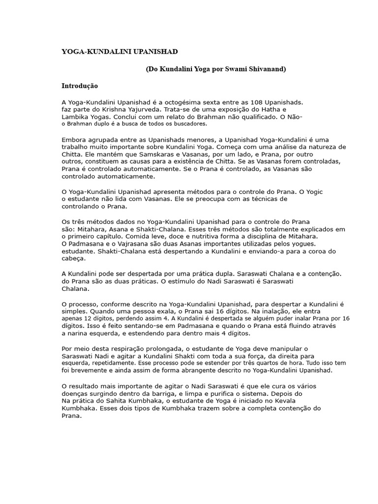 Controle do Prana na Yoga-Kundalini | PDF | Prana | Chacra