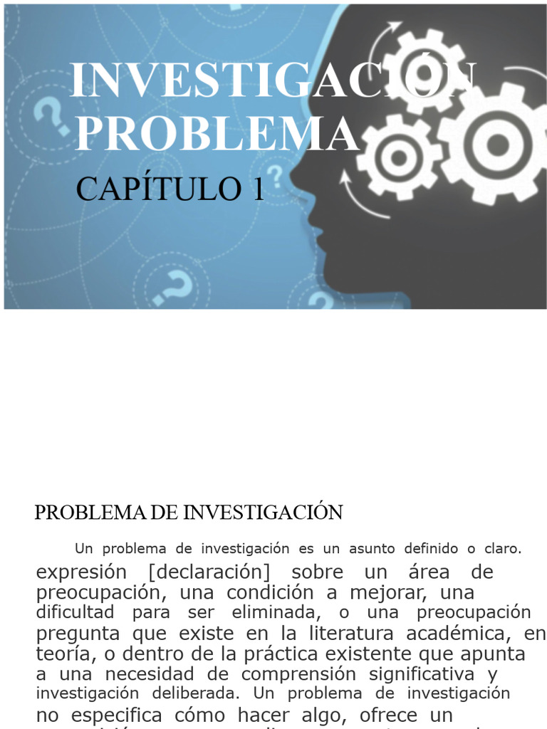 Capítulo 1 Problema de Investigación (1) | PDF | Conocimiento | Experiencia