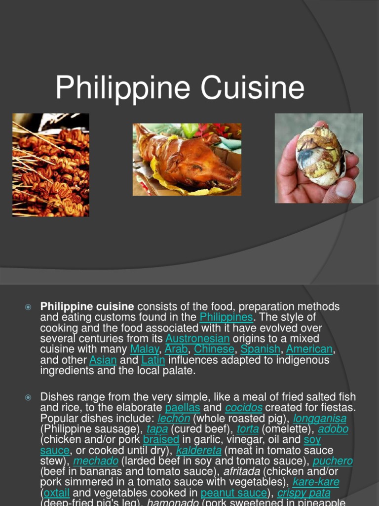 Phil Cuisine | PDF | Philippine Cuisine | Cooking