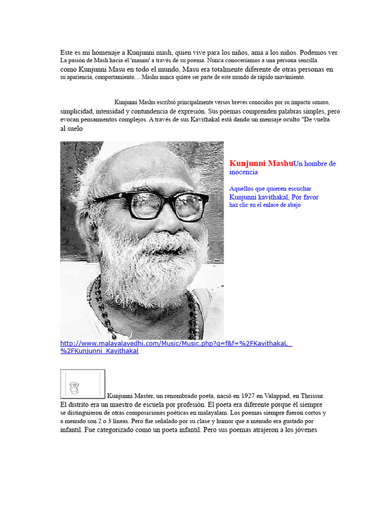 Kunjunni Mash | PDF