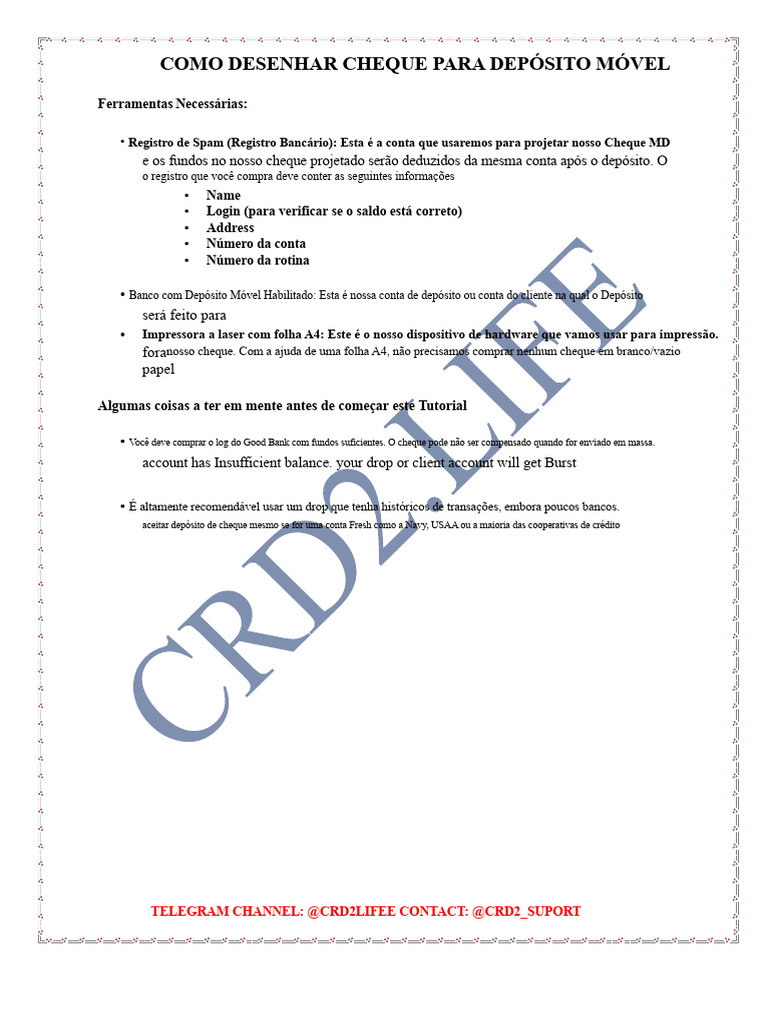 Como Criar Cheque para Depósito Móvel | PDF | Cheque (banco) | Bancos