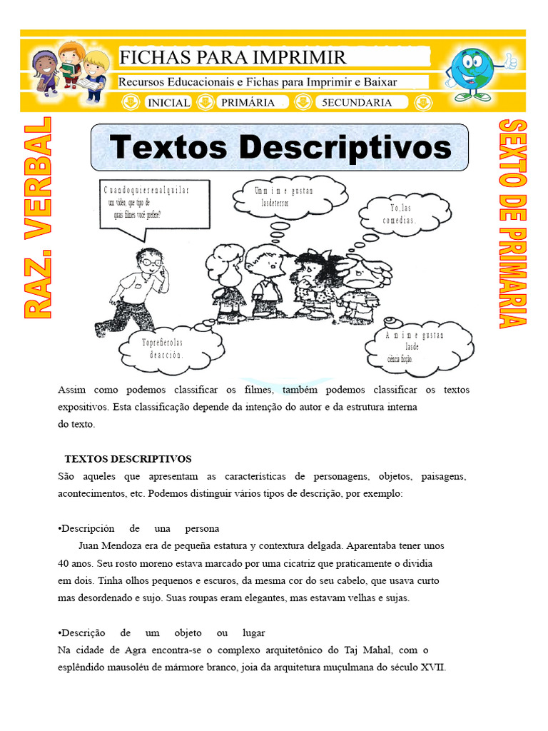 Classificação de Textos Descritivos | PDF | Cama | Escultura
