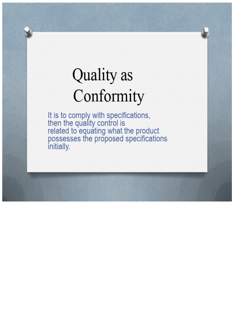 Quality As Conformity | PDF