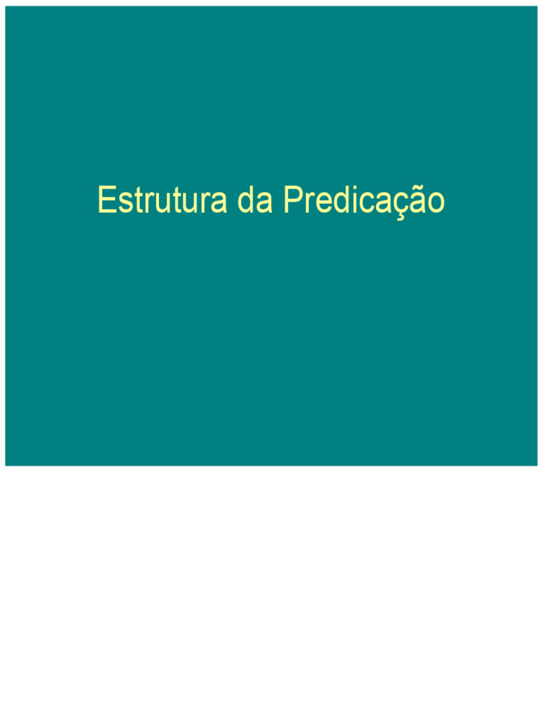 Estrutura da Predicação e Complementação | PDF | Assunto (gramática ...