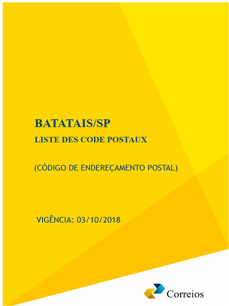 Codes postaux de Batatais SP 2018 | PDF