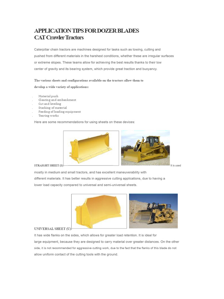 Dozer Blade Application Tips Guide | PDF