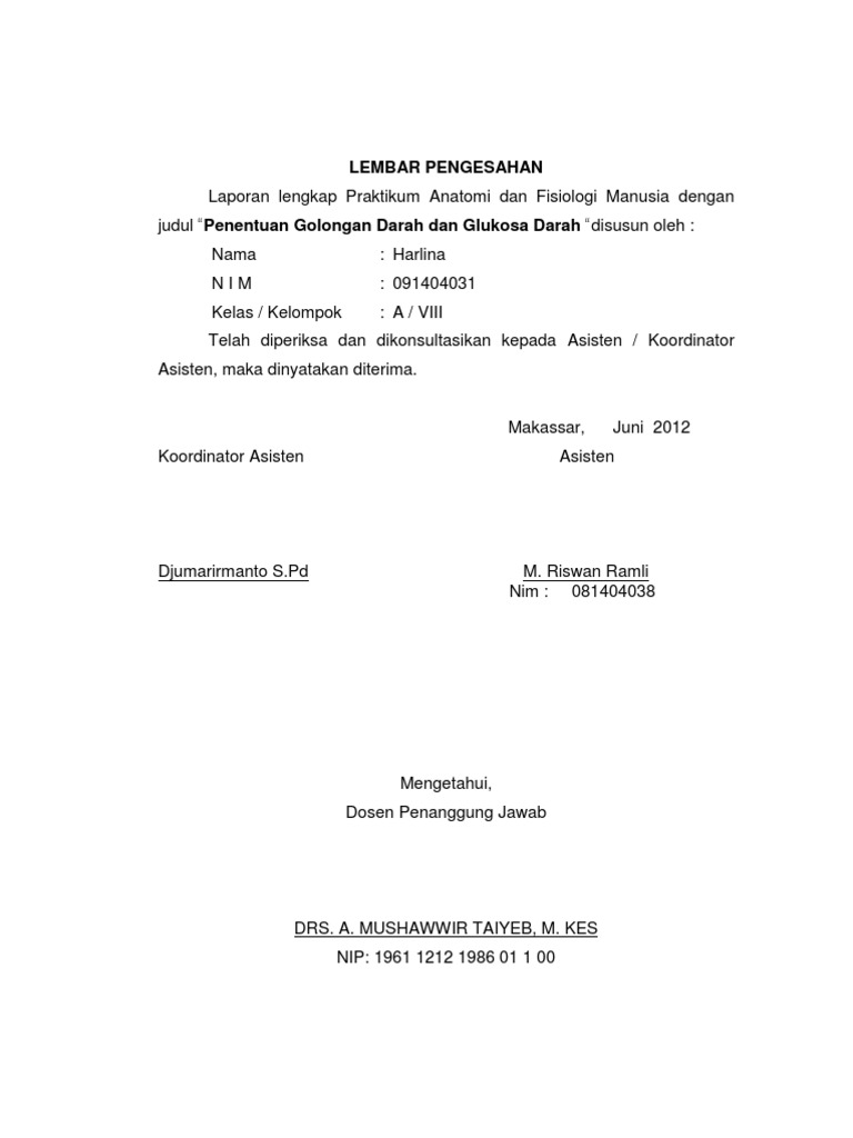 Contoh Laporan Praktikum Golongan Darah Manusia Seputar